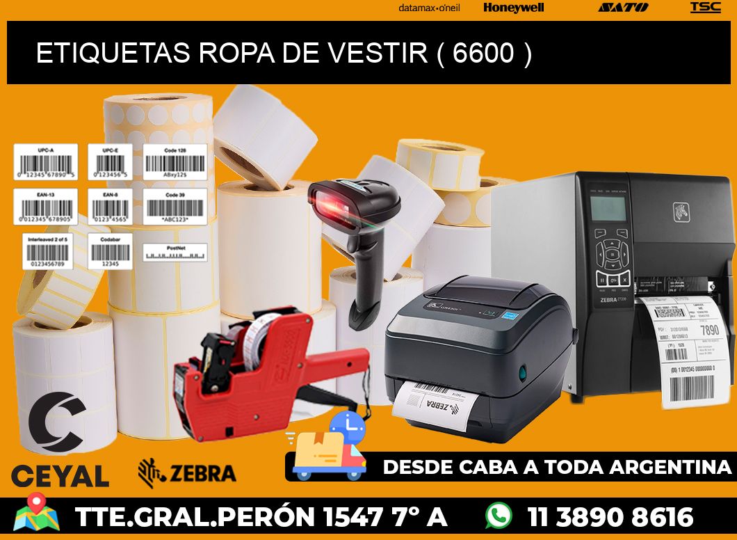 ETIQUETAS ROPA DE VESTIR ( 6600 )