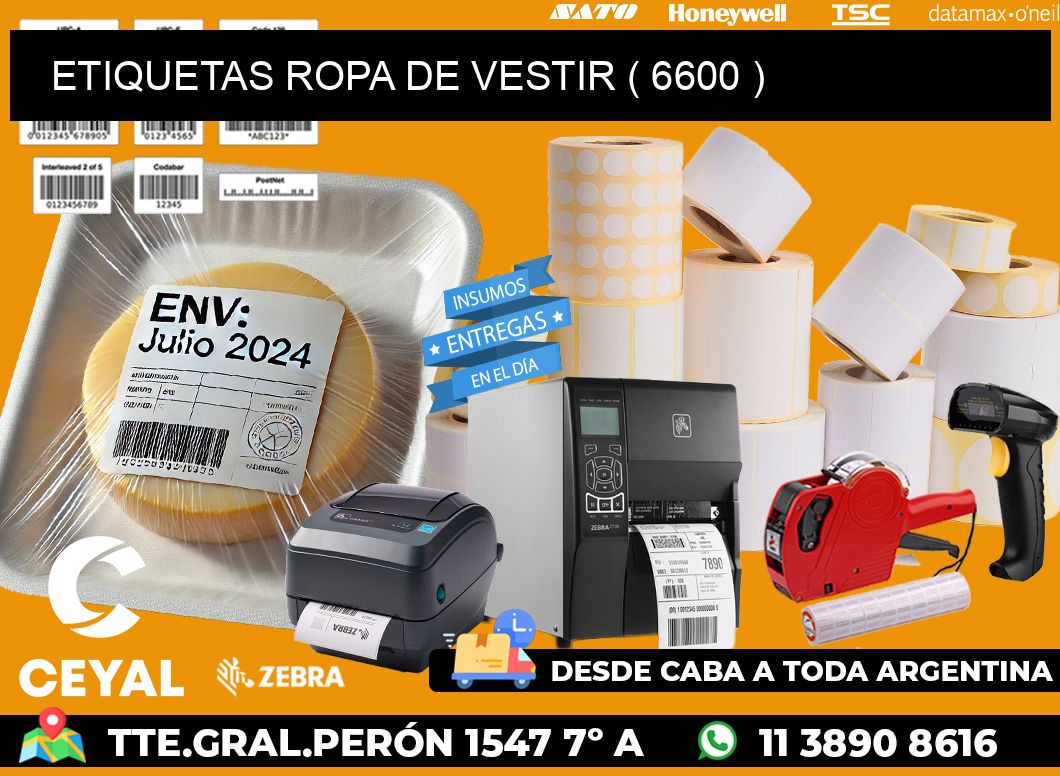 ETIQUETAS ROPA DE VESTIR ( 6600 )