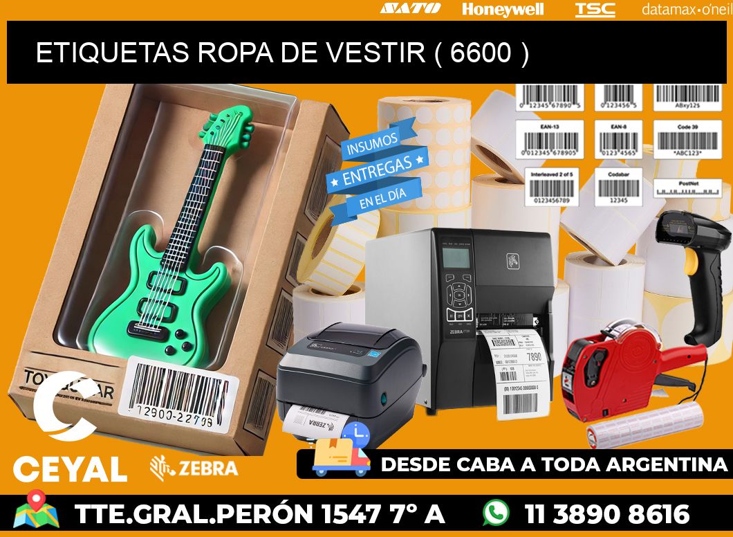 ETIQUETAS ROPA DE VESTIR ( 6600 )