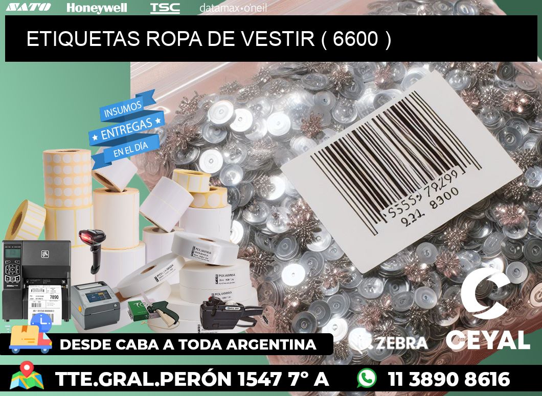 ETIQUETAS ROPA DE VESTIR ( 6600 )