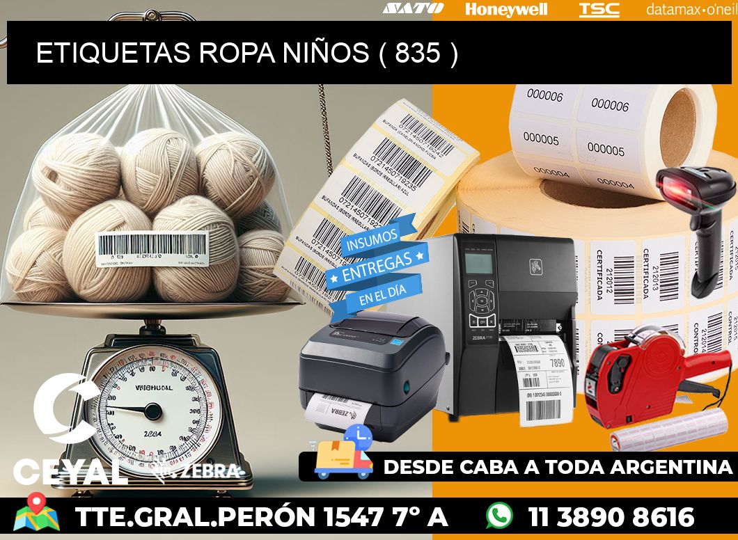 ETIQUETAS ROPA NIÑOS ( 835 )