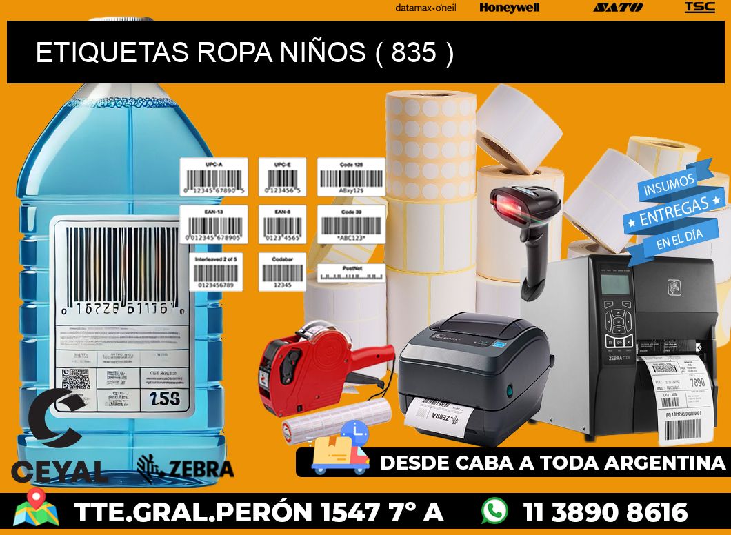 ETIQUETAS ROPA NIÑOS ( 835 )