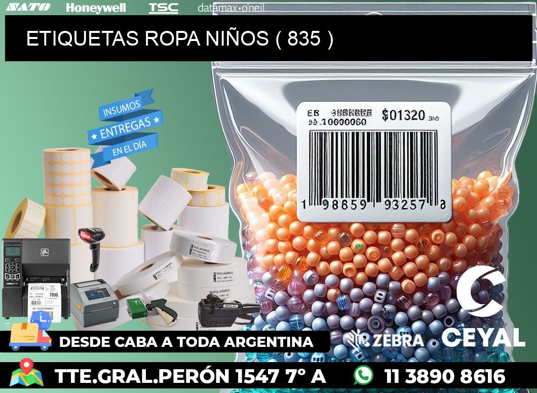 ETIQUETAS ROPA NIÑOS ( 835 )