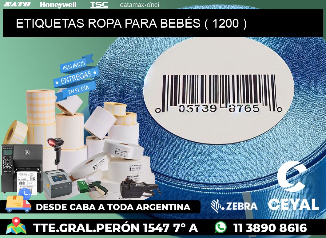 ETIQUETAS ROPA PARA BEBÉS ( 1200 )