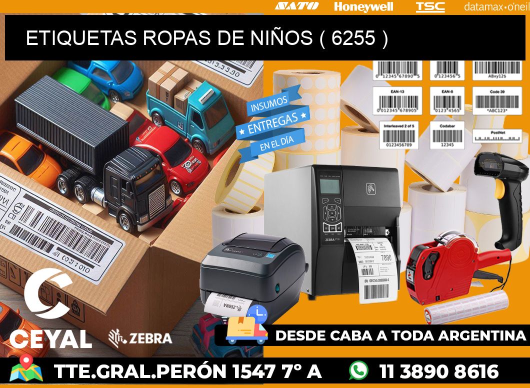 ETIQUETAS ROPAS DE NIÑOS ( 6255 )