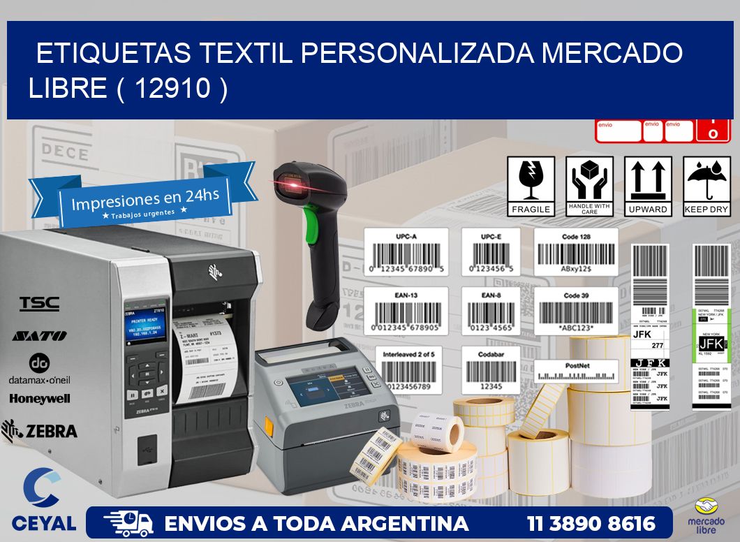 ETIQUETAS TEXTIL PERSONALIZADA MERCADO LIBRE ( 12910 )