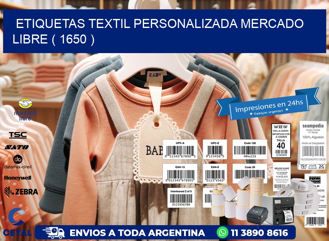 ETIQUETAS TEXTIL PERSONALIZADA MERCADO LIBRE ( 1650 )