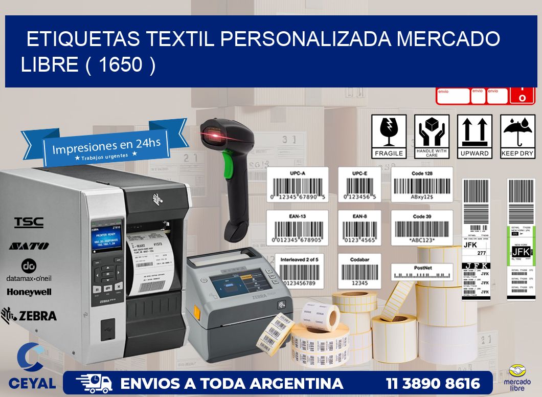 ETIQUETAS TEXTIL PERSONALIZADA MERCADO LIBRE ( 1650 )