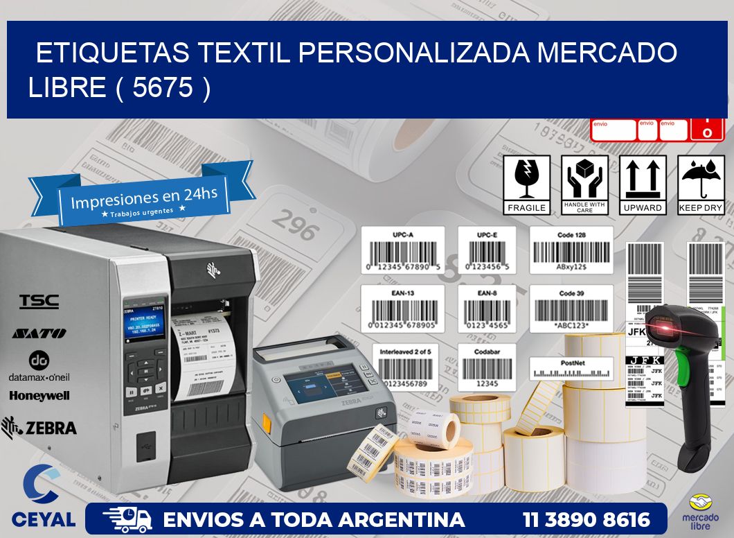 ETIQUETAS TEXTIL PERSONALIZADA MERCADO LIBRE ( 5675 )