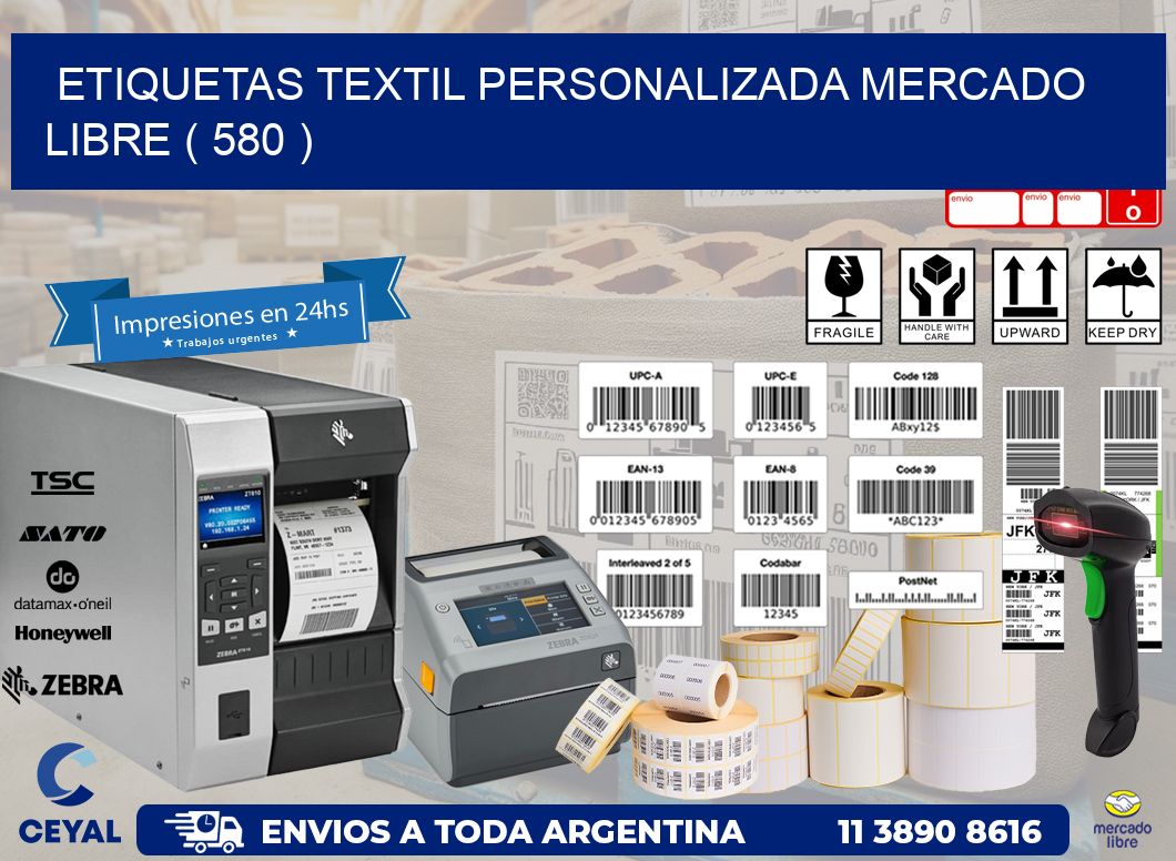 ETIQUETAS TEXTIL PERSONALIZADA MERCADO LIBRE ( 580 )