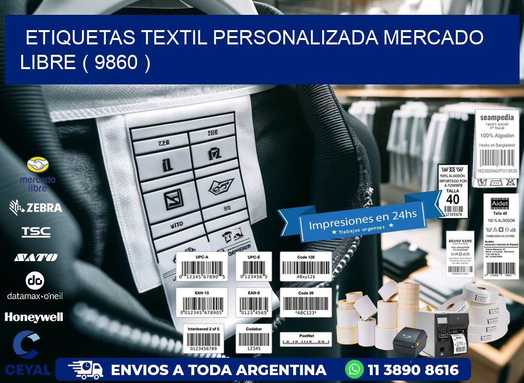 ETIQUETAS TEXTIL PERSONALIZADA MERCADO LIBRE ( 9860 )