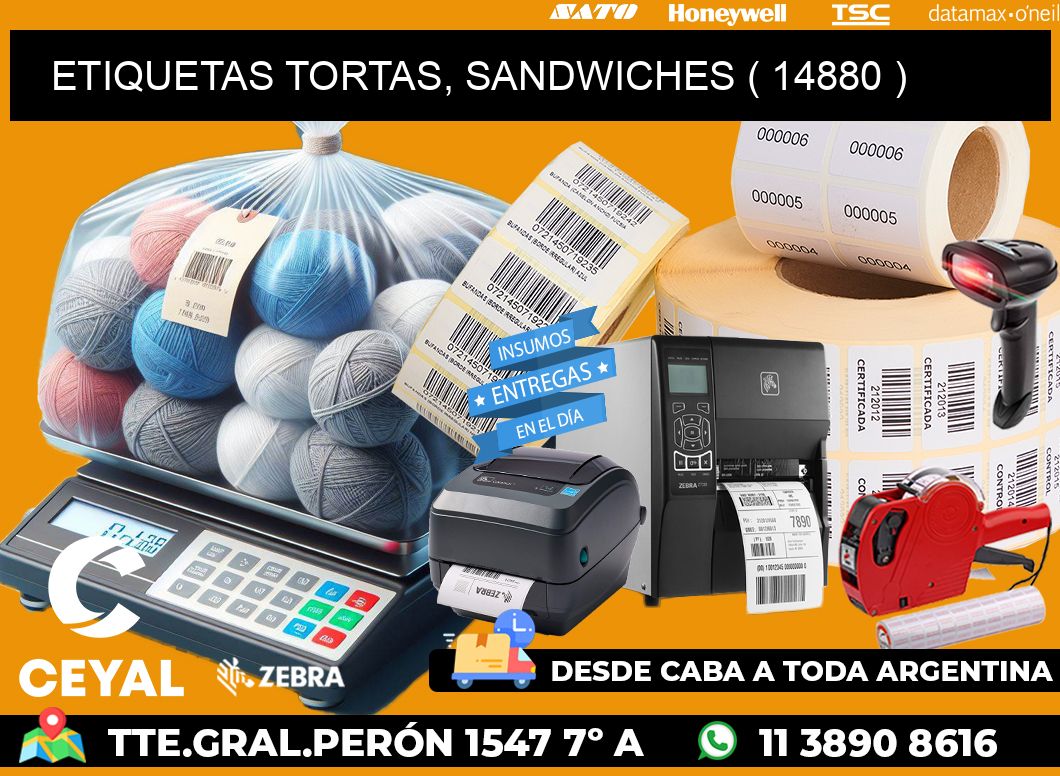 ETIQUETAS TORTAS, SANDWICHES ( 14880 )