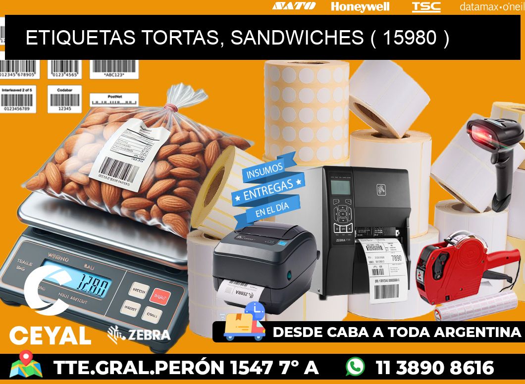 ETIQUETAS TORTAS, SANDWICHES ( 15980 )