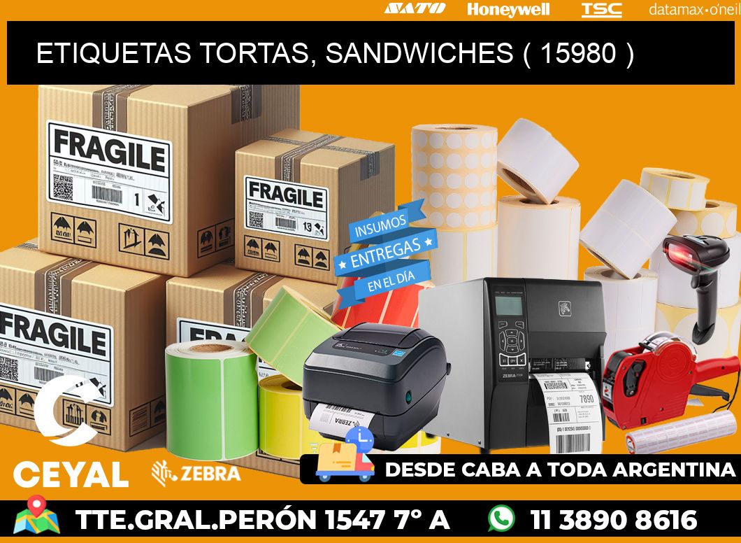 ETIQUETAS TORTAS, SANDWICHES ( 15980 )