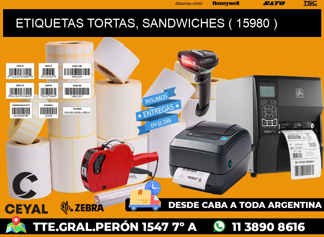 ETIQUETAS TORTAS, SANDWICHES ( 15980 )
