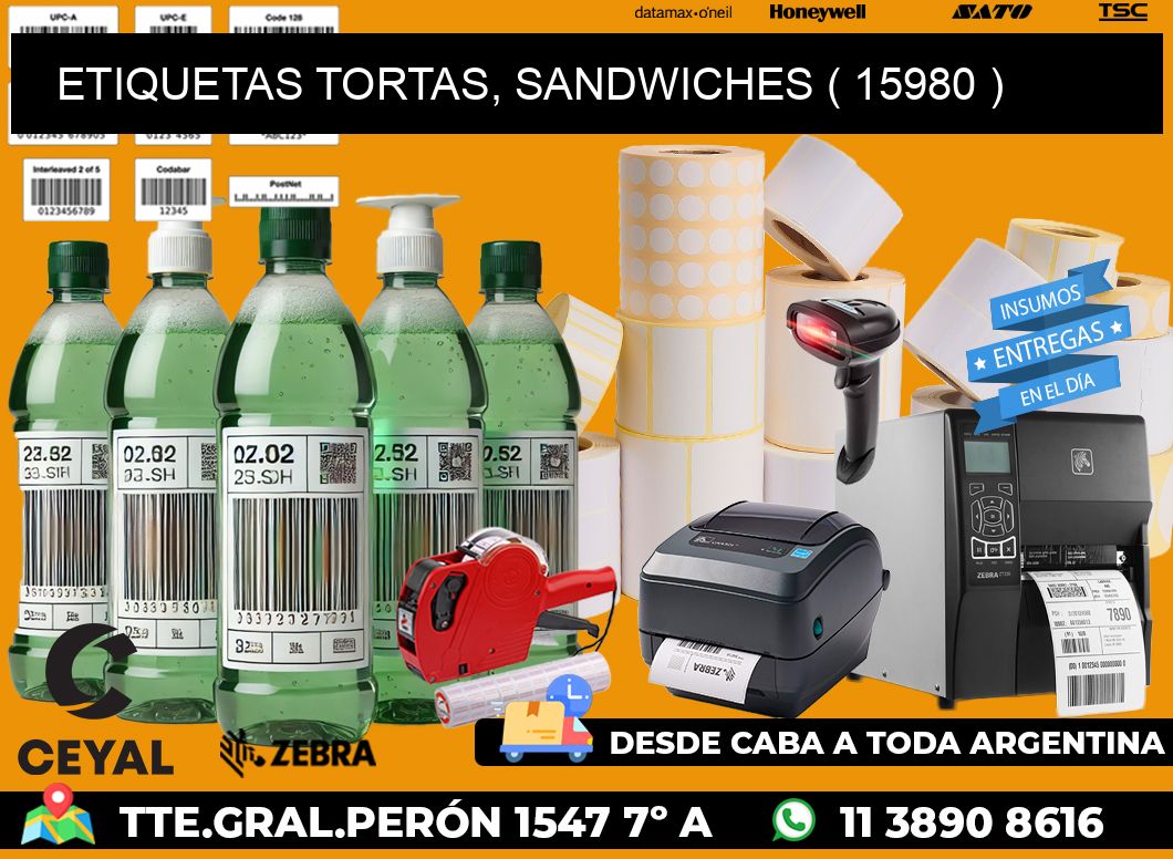 ETIQUETAS TORTAS, SANDWICHES ( 15980 )
