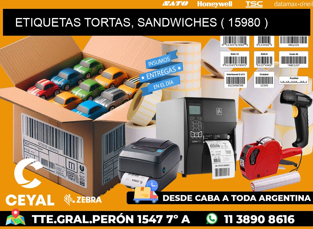 ETIQUETAS TORTAS, SANDWICHES ( 15980 )