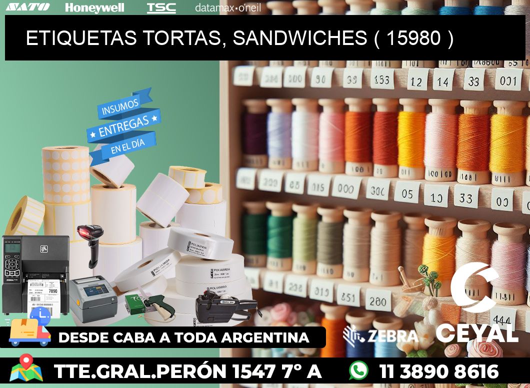ETIQUETAS TORTAS, SANDWICHES ( 15980 )