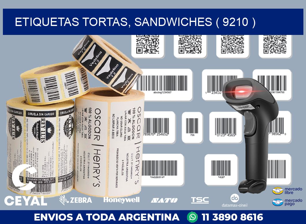 ETIQUETAS TORTAS, SANDWICHES ( 9210 )