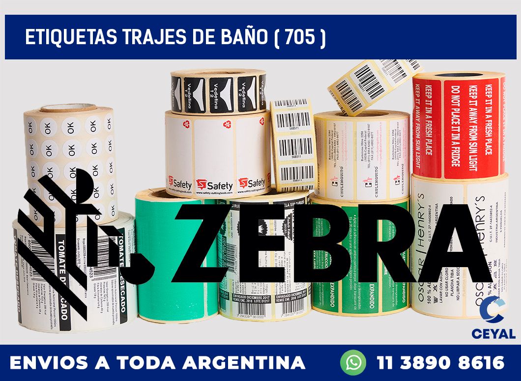 ETIQUETAS TRAJES DE BAÑO ( 705 )