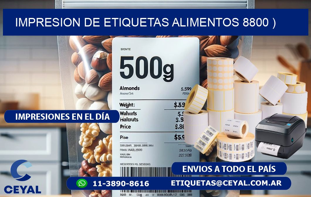 IMPRESION DE ETIQUETAS ALIMENTOS 8800 )