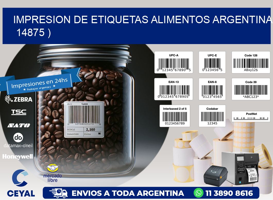 IMPRESION DE ETIQUETAS ALIMENTOS ARGENTINA   14875 )