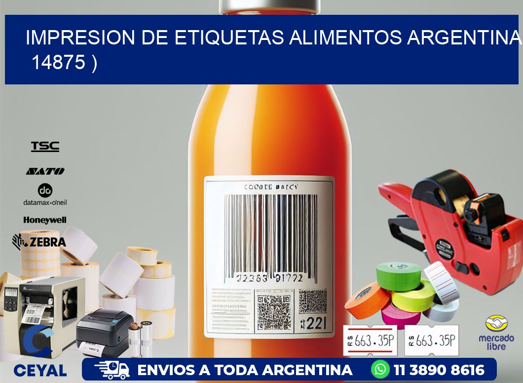 IMPRESION DE ETIQUETAS ALIMENTOS ARGENTINA   14875 )