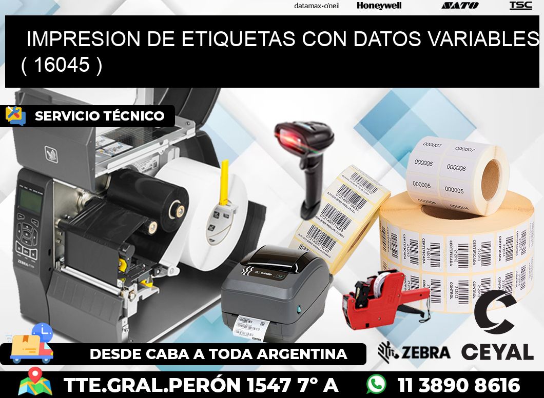 IMPRESION DE ETIQUETAS CON DATOS VARIABLES ( 16045 )
