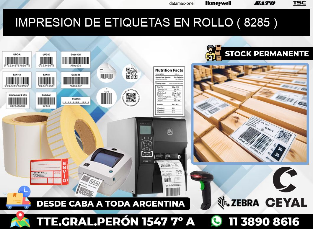 IMPRESION DE ETIQUETAS EN ROLLO ( 8285 )