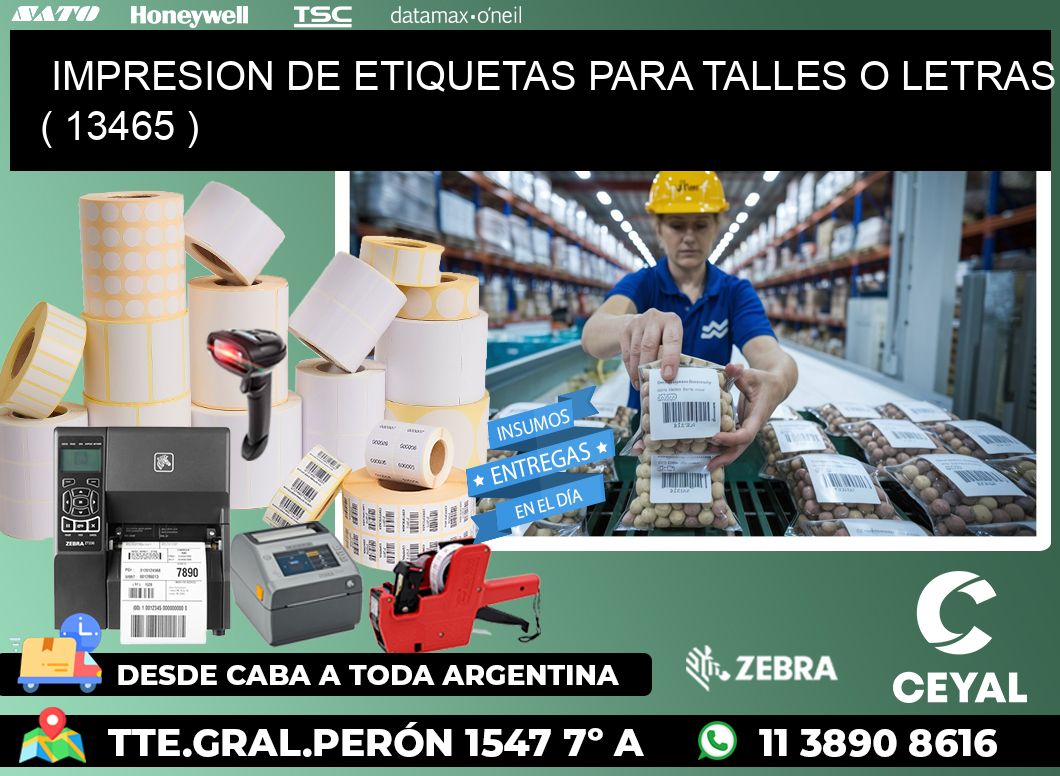 IMPRESION DE ETIQUETAS PARA TALLES O LETRAS ( 13465 )