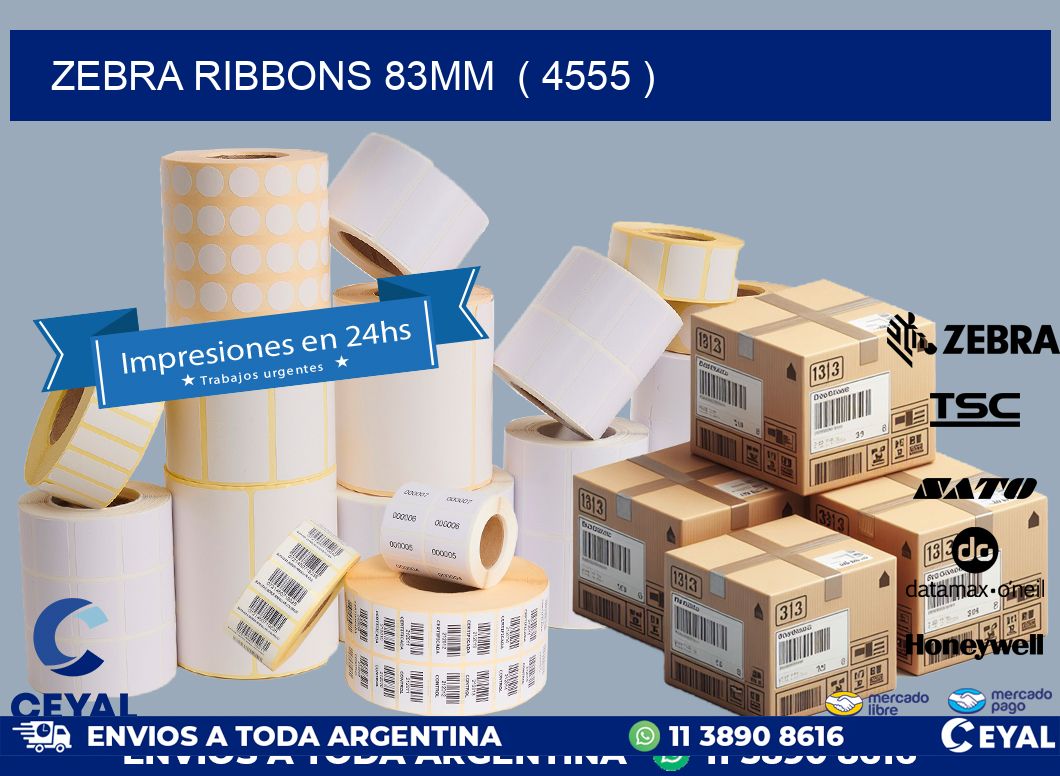 ZEBRA RIBBONS 83MM  ( 4555 )