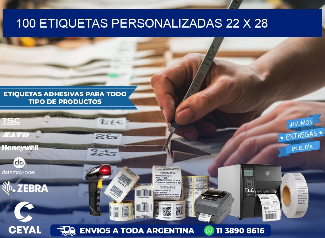 100 ETIQUETAS PERSONALIZADAS 22 x 28