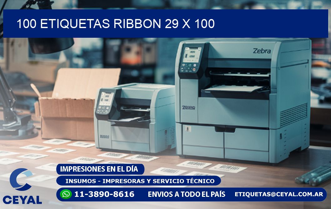 100 ETIQUETAS RIBBON 29 x 100