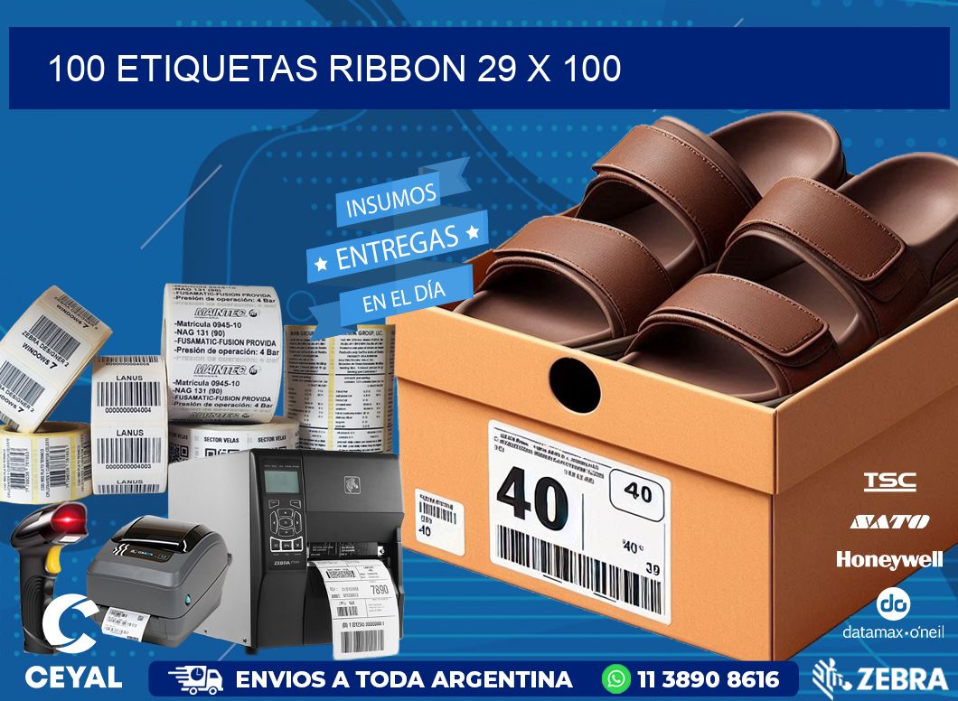 100 ETIQUETAS RIBBON 29 x 100