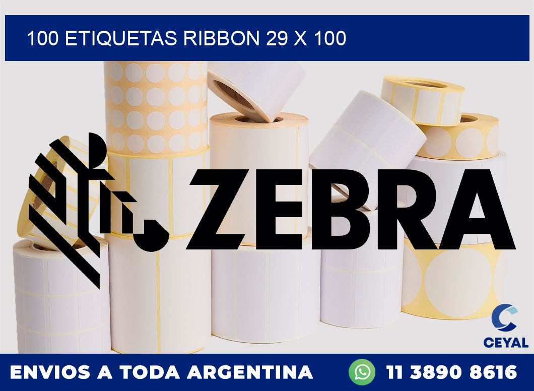 100 ETIQUETAS RIBBON 29 x 100