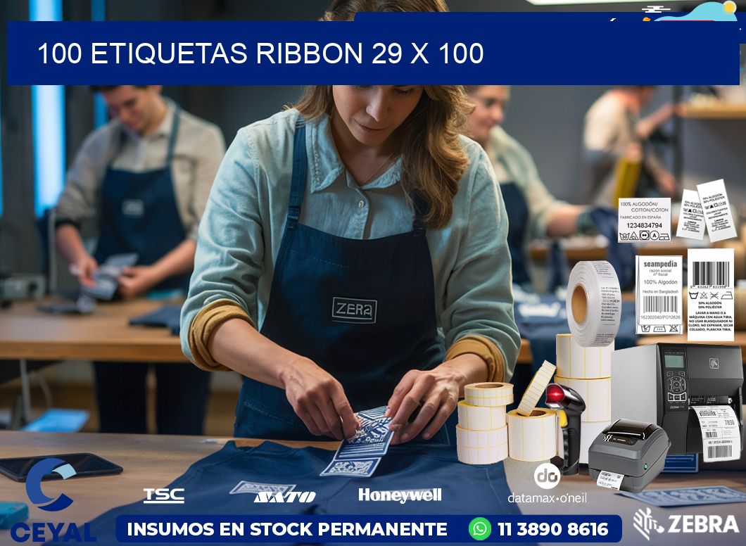 100 ETIQUETAS RIBBON 29 x 100