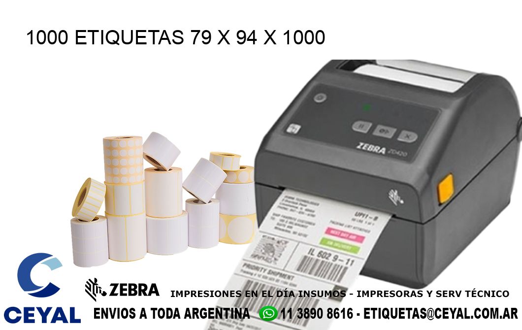 1000 ETIQUETAS 79 x 94 x 1000