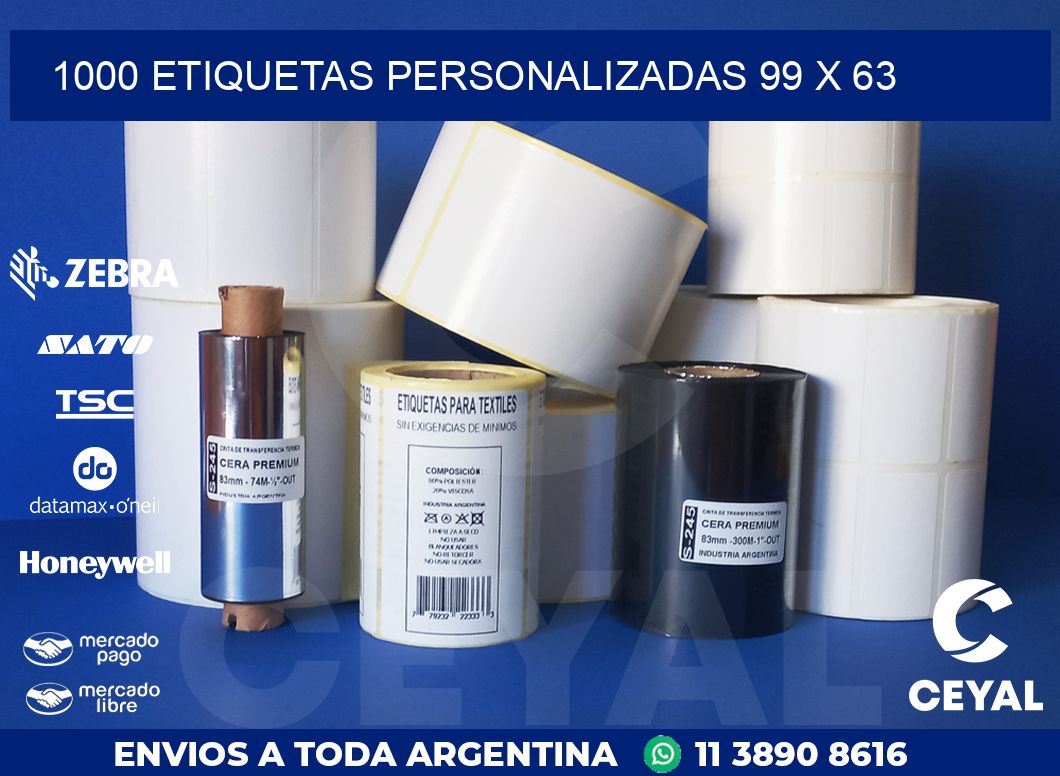1000 ETIQUETAS PERSONALIZADAS 99 x 63