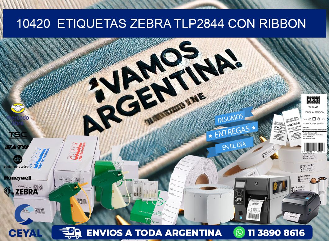 10420  ETIQUETAS ZEBRA TLP2844 CON RIBBON