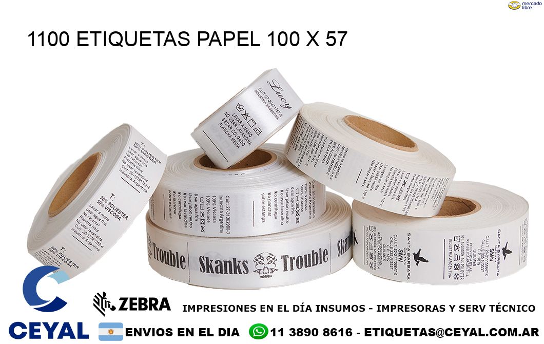 1100 ETIQUETAS PAPEL 100 x 57