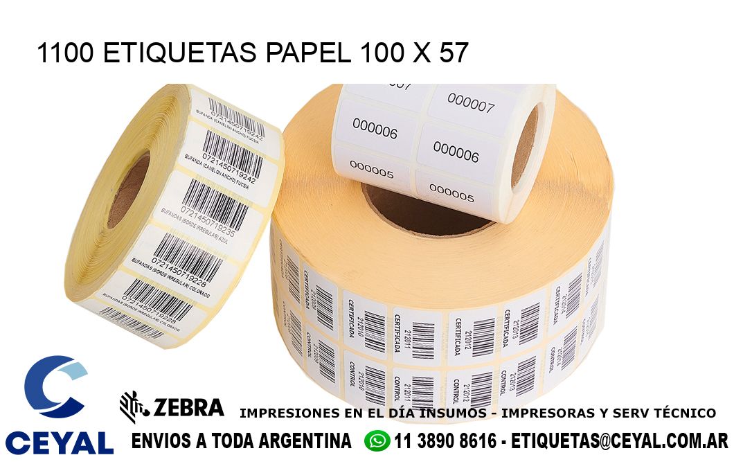 1100 ETIQUETAS PAPEL 100 x 57