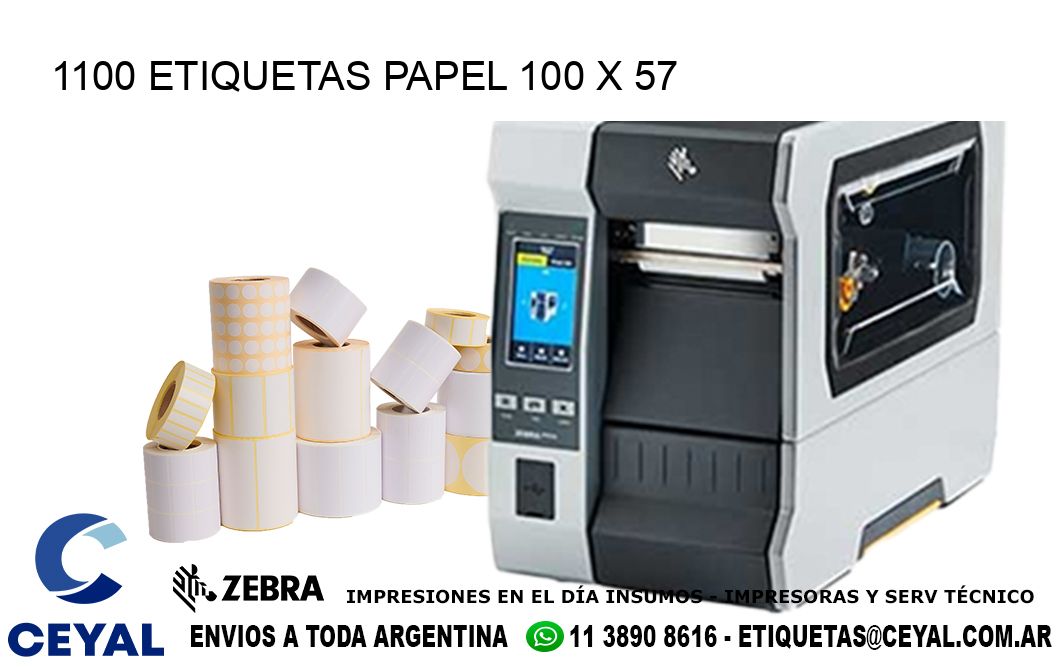 1100 ETIQUETAS PAPEL 100 x 57