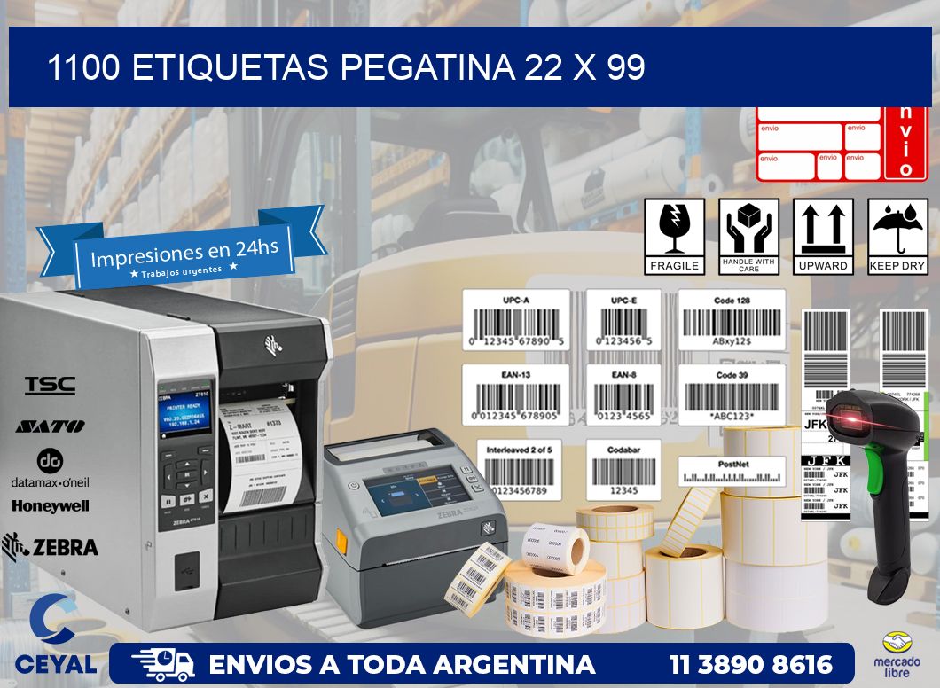 1100 ETIQUETAS PEGATINA 22 x 99