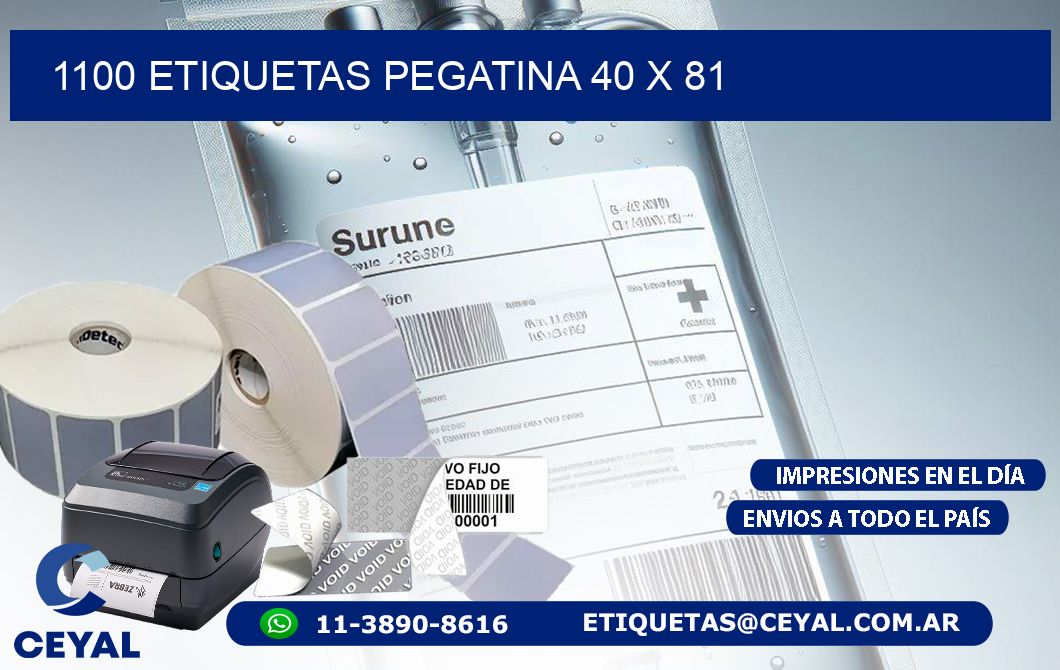 1100 ETIQUETAS PEGATINA 40 x 81