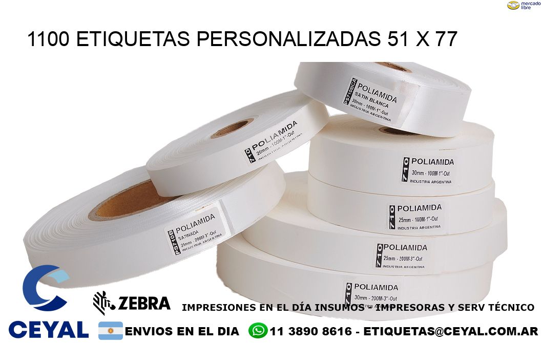 1100 ETIQUETAS PERSONALIZADAS 51 x 77