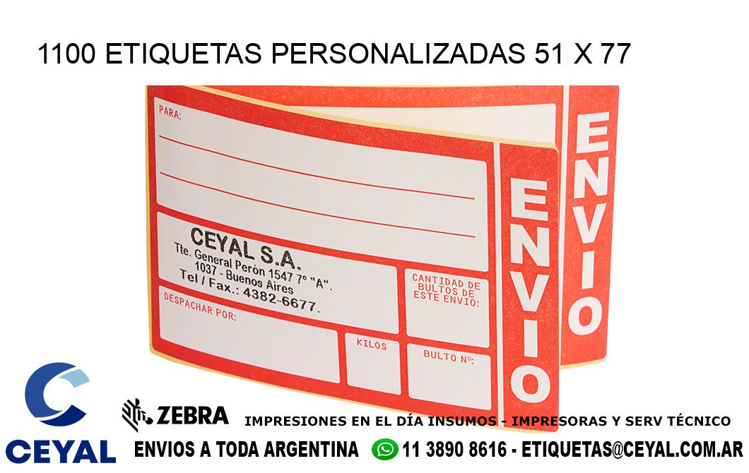 1100 ETIQUETAS PERSONALIZADAS 51 x 77