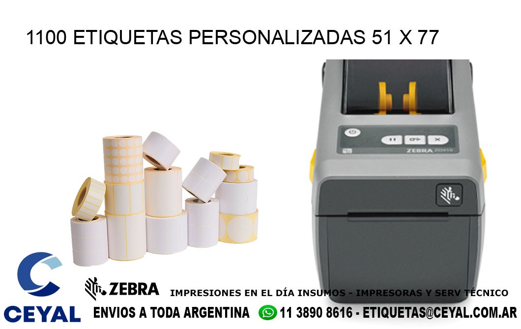 1100 ETIQUETAS PERSONALIZADAS 51 x 77