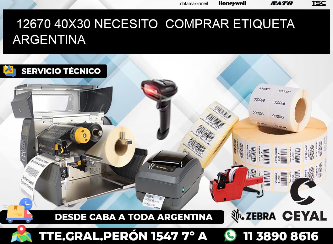 12670 40X30 NECESITO  COMPRAR ETIQUETA ARGENTINA