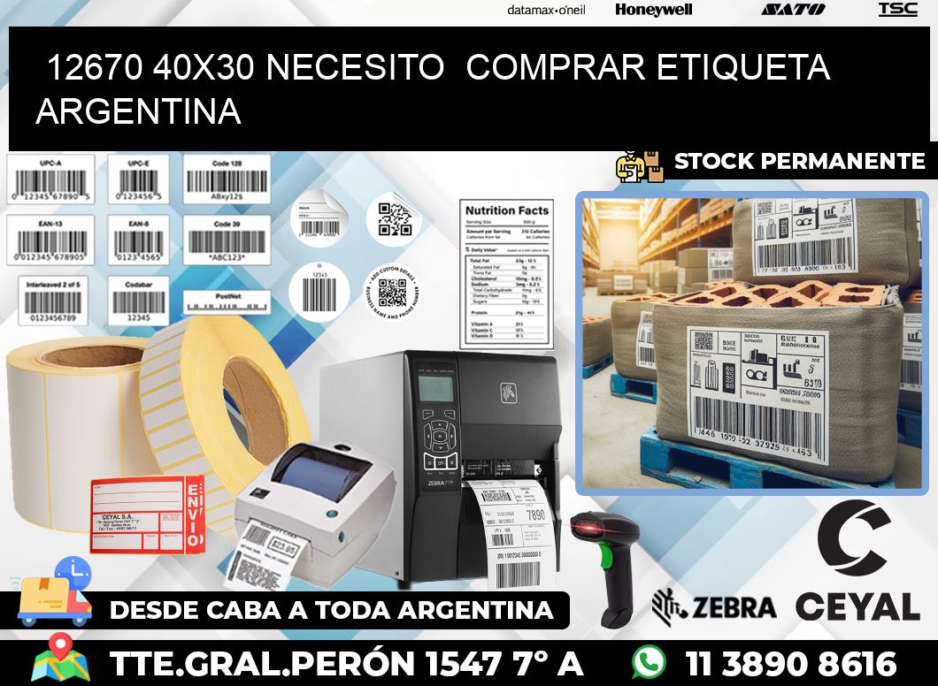 12670 40X30 NECESITO  COMPRAR ETIQUETA ARGENTINA