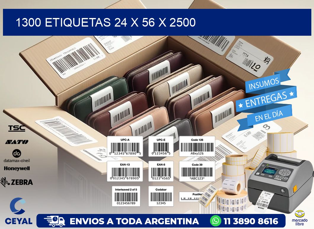 1300 ETIQUETAS 24 x 56 x 2500